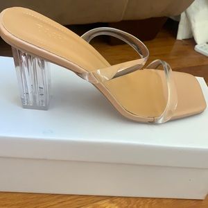 Clear sandal heel